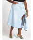 Фото #2 товара Plus Size Cutout Hankerchief Hem Denim Skirt