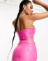 Missyempire leather look bandeau top co-ord in pink