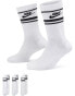 Nike Everyday Essential 3 pack socks in white/black