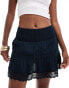 Фото #1 товара Superdry Ibiza lace mix mini skirt in eclipse navy