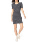 ფოტო #1 პროდუქტის Women's Short Sleeve Thin Classic Stripe Knit Dress