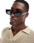 Jack & Jones rectangle sunglasses in black