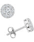 Фото #1 товара Diamond Halo Stud Earrings (1 ct. t.w.) in 14k White Gold