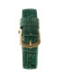 Women's Tank Watch Roman Dial Green Leather Strap