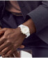 ფოტო #4 პროდუქტის Women's Bold Verso Swiss Quartz Chronograph White Ceramic Bracelet Watch 39mm