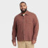 Фото #1 товара Men's Big & Tall Knit Shirt Jacket - Goodfellow & Co Red Brown XLT