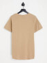 Jack & Jones Essentials co-ord longline t-shirt with curved hem in beige