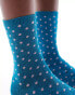 Pieces glitter sock in deep blue spot