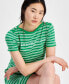 ფოტო #4 პროდუქტის Women's Striped Logo Short-Sleeve T-Shirt Dress
