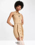 Фото #1 товара Parisian Tall belted denim utility dress in camel