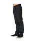 Men's Relaxed Straight Premium Denim Jeans Black Coated