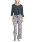 Women's 3/4 Sleeve Top & Boot-Cut Pajama Pants Set