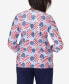 ფოტო #2 პროდუქტის Petite All American Flag Hearts Three Quarter Sleeve Shirt