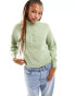 Фото #2 товара Pieces textured high neck button detail jumper in sage