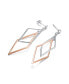 ფოტო #3 პროდუქტის Stylish Sterling Silver Two-Tone Dangling Earrings