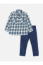 Фото #1 товара Костюм LC WAIKIKI Checkered Baby Boy Shirt & Jeans Combination.