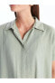 Düz Kısa Kollu Oversize Kadın Gömlek