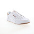 Reebok Club Memt Mens White Leather Lace Up Lifestyle Sneakers Shoes 9