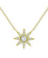 Фото #1 товара Cubic Zirconia Starburst Pendant Necklace, 16" + 2" extender, Created for Macy's