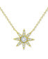 Cubic Zirconia Starburst Pendant Necklace, 16" + 2" extender, Created for Macy's Золотистый, 16 inches - фото #1