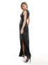 Фото #5 товара Aria Cove satin bralette cut out maxi dress in black