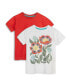 Toddler Girls Fair Trade Organic Cotton Graphic Short Sleeve T-Shirt 2-pack