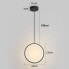 Фото #3 товара LFsem LED Pendant Light Round Ring Pendant Lamp Modern Simple Nordic Ceiling Light Metal Circle Hanging Lighting Bedroom Dining Room Living Room (B-Black) [Energy Class E]