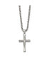 ფოტო #1 პროდუქტის Polished Sunburst Design Cross Pendant on a Box Chain Necklace