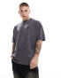 ASOS DESIGN oversized t-shirt in charcoal with back print