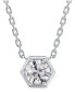 ფოტო #5 პროდუქტის Diamond Honeycomb Solitaire Pendant Necklace (1/2 ct. t.w.) in 14k White or Yellow Gold, 16" + 2" extender