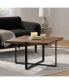 Captivating Coffee Table Mango Wood Top, Iron Cross Base