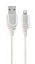 Фото #4 товара Кабель Gembird CC-USB2B-AMLM-2M-BW2 - 2 м - Lightning - USB A - Мужской - Мужской - Серебро - Белый