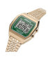 ფოტო #4 პროდუქტის Unisex Digital Two Gold-Tone Stainless Steel Bracelet Watch 36mm