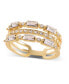 ფოტო #1 პროდუქტის Gold-Tone Pavé & Baguette Crystal Triple-Row Ring, Created for Macy's
