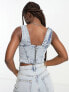 Allsaints Charli denim corset in mid wash средне-синий цвет индиго, 32 - фото #3