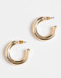 Accessorize small chunky hoop in gold