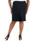 ფოტო #3 პროდუქტის Plus Size Stretch Crepe Pencil Skirt