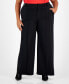 Trendy Plus Size High-Rise Wide-Leg Ponté-Knit Pants, Created for Macy's