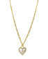 16.5" Imitation Mother of Pearl 14K Gold Plated Heart and Key Necklace