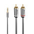 Фото #2 товара Lindy 2M PHONO AUDIO CABLE - CROMO LINE - 3.5mm - Male - 2 x RCA - Male - 2 m - Anthracite