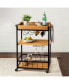 Фото #3 товара Industrial Rolling Bar Cart with Removable Serving Tray