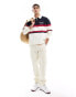 Tommy Hilfiger monotype colourblock rugby shirt in cream