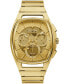 ფოტო #1 პროდუქტის Men's Chronograph Curv Gold-Tone Stainless Steel Bracelet Watch 41.7mm