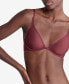 Women's Sheer Marquisette Unlined Plunge Bra QF6727