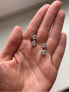 Фото #3 товара Серебряные двойные серьги с кристаллами AGUP1172