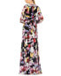 Фото #2 товара Mac Duggal Floral Print Illusion V Neck Gown Women's