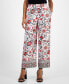 ფოტო #1 პროდუქტის Women's Printed Pull-On Wide-Leg Pants