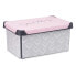 Storage Box with Lid Vibes Grey Pink Plastic 10 L (22,7 x 16,5 x 34,5 cm) (12 Units)