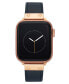 ფოტო #2 პროდუქტის Women's Navy Genuine Leather Band Compatible with 38/40/41mm Apple Watch