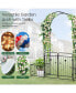 87" Garden Arbor Arched Lockable Gate Top Arbor Trellis with Side Planters